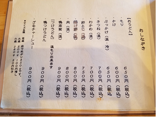 メニュー